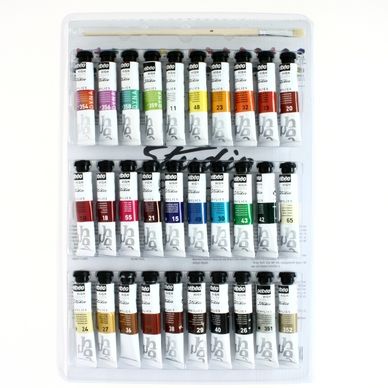 Set De 30 Tubes De Peinture Acrylique Studio 20ml Et 1 Brosse Pébéo ...