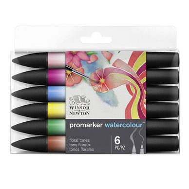 Marqueur d'aquarelle double pointe Set tons Floraux 6 pcs