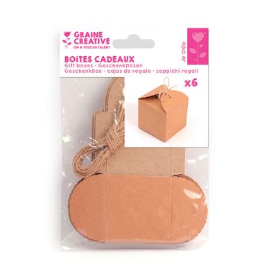 Boîte cadeau en Kraft 6 pcs