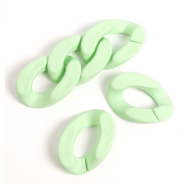 Maillons 20 x 28 mm en Acétate Vert Pastel  6 pcs