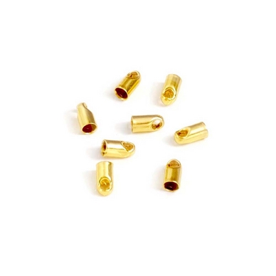 Embouts pour Cordon Rond 2 mm Doré à l'or fin 24K -  8 pcs