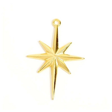 Pendentif Étoile 17 x 31 mm Doré à l'or fin 24K