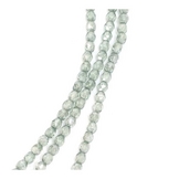 Perles de Bohème Métallisées Transparentes Rondes Facettées ø 4 mm sur Fil 12 cm