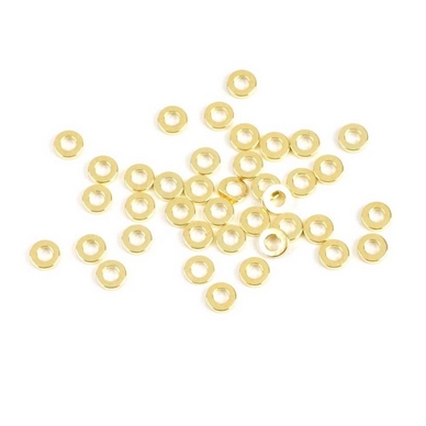 Perle Rondelle ø 4 x 0,8 mm Doré à l'or fin 24K - 10 pcs