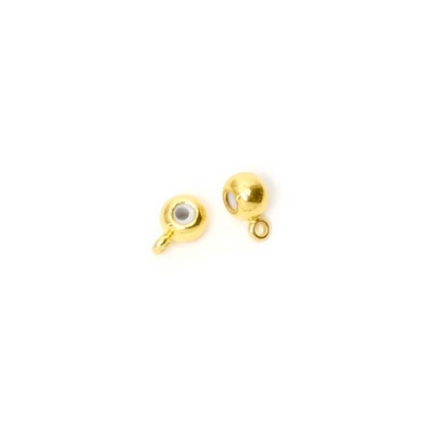 Perle Stoppeur Bélière ø 5 mm Doré à l'or fin 24K - 2 pcs