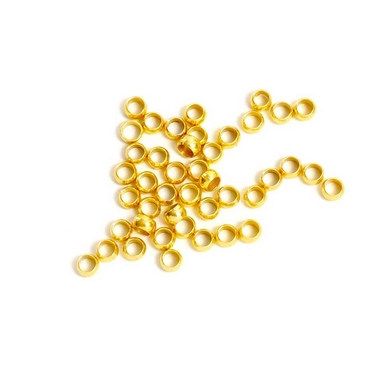 Perle à écraser ø 3 mm Doré à l'or fin 24K - 50 pcs