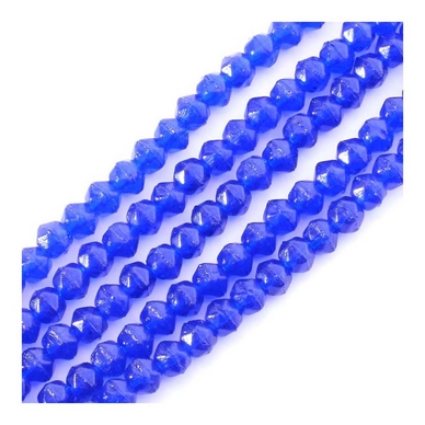 Perles de Bohème Toupies Facettées Irrégulières 5 mm Bleu Nuit sur Fil 12 cm