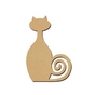 Animal en bois médium Chat quille 13 x 8,8 cm