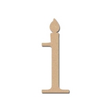 Mot en bois médium - Chiffre d'anniversaire 1 - 5 x 1,5 cm