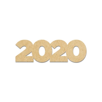 Chiffre 2020 en bois médium 4,7 x 1,5 cm