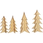 Sapins 3D en bois Lot de 4 pcs