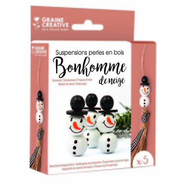 Kit créatif 5 Perles en suspension Bonhomme de neige