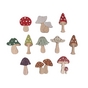 Découpes en bois 3,2 x 4,5 cm Champignon 11 pcs