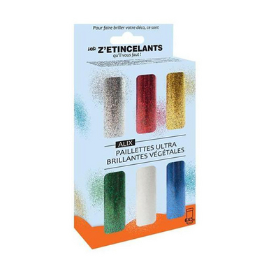 Paillettes Biodégradables Lot de 6 pots x 5 g Assorties