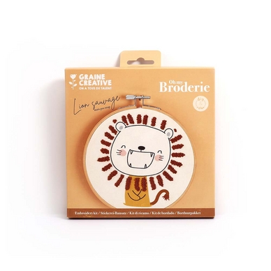 Kit de broderie partielle Lion sauvage