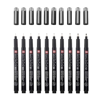 Set de feutres calibrés Pigma Micron + Étui - Black Edition