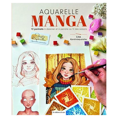 Livre Aquarelle manga 12 portraits