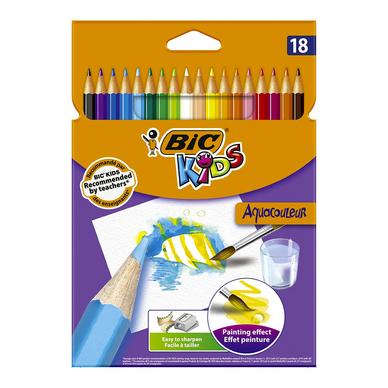 Crayons de couleur BIC Kids Aquacouleur 18 pcs