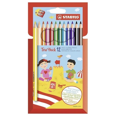 Crayon de couleur Trio thick 12 pcs + 1 Taille-crayon