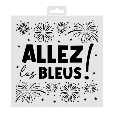 Pochoir Allez les Bleus 20 x 20 cm