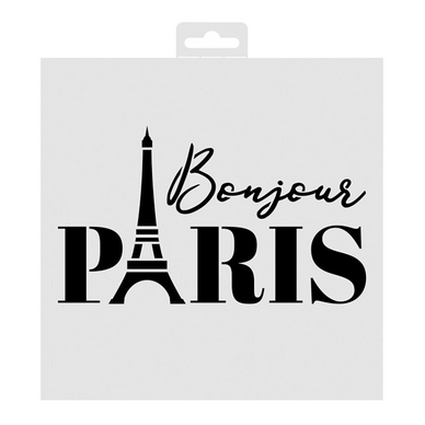 Pochoir Bonjour Paris 20 x 20 cm