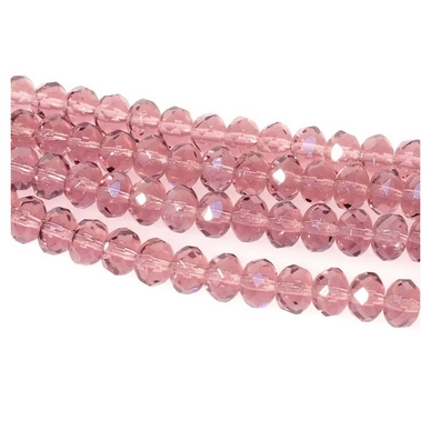 Perles de Bohème Transparentes Facettées 6 x 8 mm sur Fil 12 cm