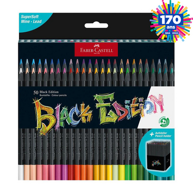 Crayons de couleur Black Édition 50 pcs