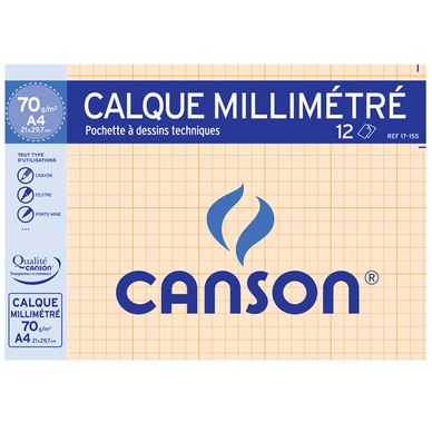 Canson - Papier calque Canson - A4 21 x 29,7 cm - 70 g/m²
