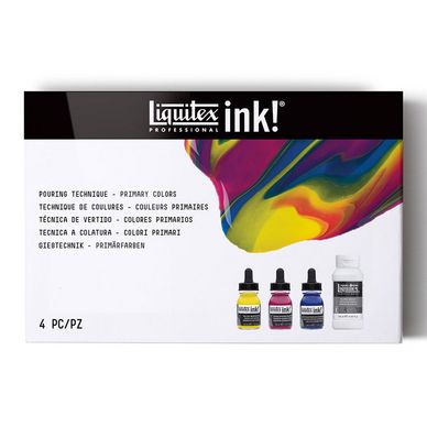 Encre acrylique Set Pouring ink! Technique de coulures Couleurs intenses  Liquitex chez Rougier & Plé