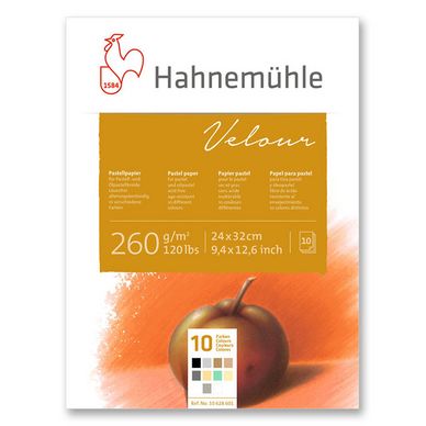 Bloc de papier pastel Velour 260 g/m² couleurs assorties 10 feuilles  Hahnemühle chez Rougier & Plé