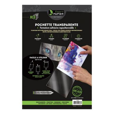 Lot de 5 pochettes 13.5 x 25 cm - Polypro - Exacompta - Pochettes Plastiques  - Protection document