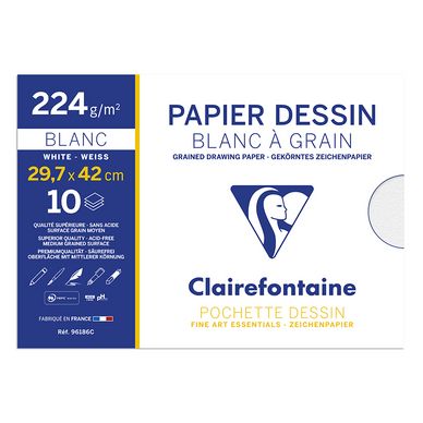 Papier à dessin A3 - 224 g/m² - 50 feuilles Clairefontaine chez Rougier &  Plé